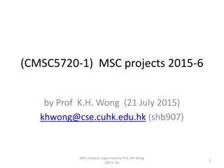 Projects Supervised by Prof. K.H. Wong (2015-16)