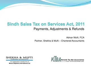 Payments, Adjustments, Refunds in Services and Customs Tariff