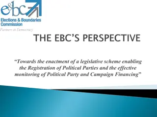 Enacting Legislative Scheme for Political Party Registration & Financing Monitoring
