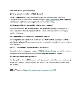 HPE2-K45 Practice Exams – DumpsBoss Makes You Exam-Ready