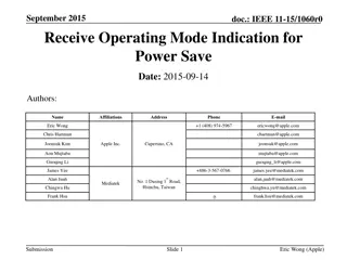 Receive Operating Mode Indication for  Power Save