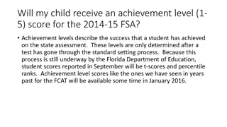 Achievement Levels & Scores for State Assessments