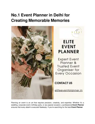 No.1 Event Planner in Delhi for Creating Memorable Memories