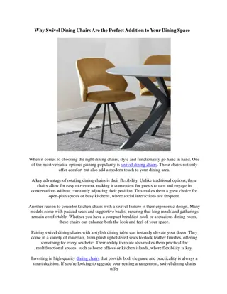 How Swivel Dining Chairs Add Functionality & Elegance to Your Home