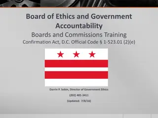 Board of Ethics and Government Accountability: Training and Standards