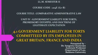 Comparative Government Liability for Torts: Great Britain, France, India