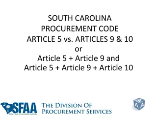 South Carolina Procurement Code: Source Selection Methods Overview