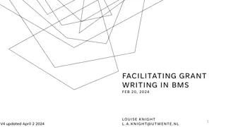 Facilitating Grant Writing in BMS - Peer Learning Program