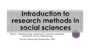Introduction to Epistemology in Social Sciences: Paradigms and Research Approaches