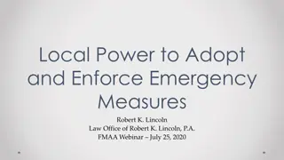 Local Government Emergency Powers and Enforcement Measures