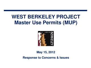 West Berkeley Project Master Use Permits (MUP) Responses & Proposed Ordinance Revisions