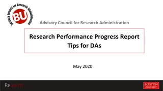 Research Progress Report Tips for Department Administrators