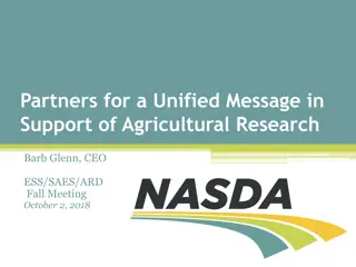 Partners for a Unified Message in  Support of Agricultural Research