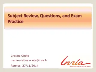 Subject Review, Questions, and Exam Practice