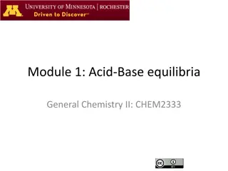 Module 1: Acid-Base equilibria