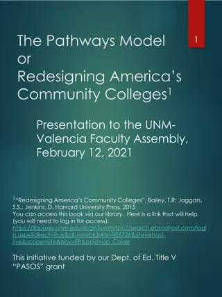 Redesigning Community Colleges: Pathways Model Overview