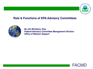 Role & Functions of EPA Advisory Committees Overview