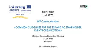 COMMON GUIDELINES FOR THE SSF AND AQ STAKEHOLDER EVENT ORGANIZATION