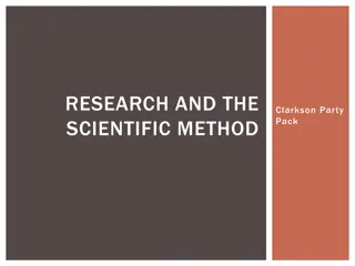 Scientific Research and Methods