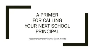 Primer for Calling Your School Principal at Redeemer Lutheran Church