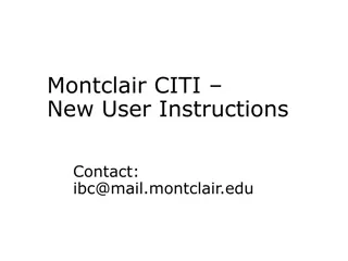 Montclair CITI New User Instructions