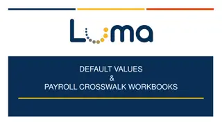 Default Values and Payroll Crosswalk Workbook Overview