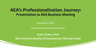 AEA’s Professionalization Journey: Presentation to AEA Business Meeting