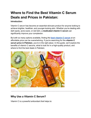 Where to Find the Best Vitamin C Serum Deals and Prices in Pakistan