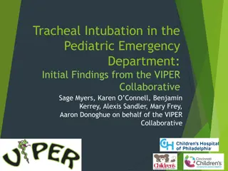 Initial Findings on Pediatric Tracheal Intubation in the Emergency Department