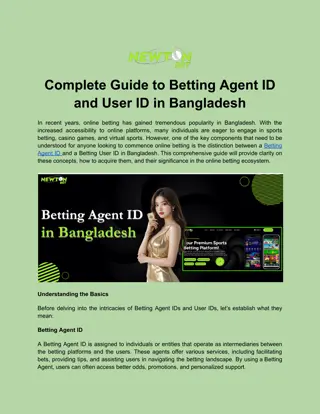 Complete Guide to Betting Agent ID and User ID in Bangladesh