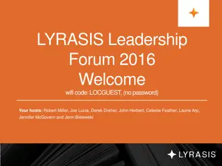LYRASIS Leadership Forum 2016: Welcome and eResources