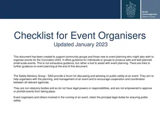 Event Organisers Checklist for Coronation 2023