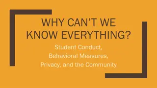 Student Conduct and Behavioral Measures