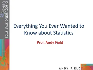 Everything You Ever Wanted to Know about Statistics Prof. Andy Field