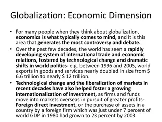 Globalization: Economic Dimension