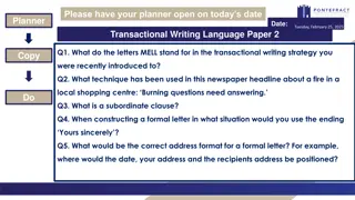 Transactional Writing: MELL Strategy & Formal Letter Construction