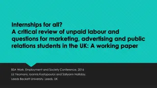 Unpaid Labour in Marketing, Advertising, and PR Degrees