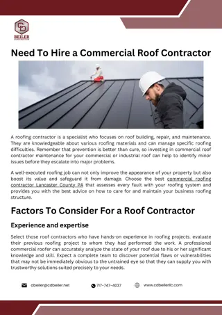 Importance of Hiring a Professional Commercial Roof Contractor