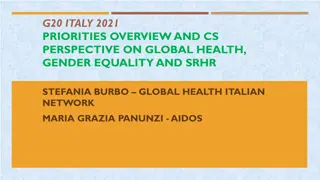 G20 Italy 2021 Priorities Overview and Global Health Perspective