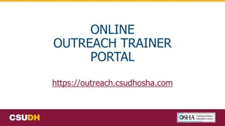 Online Outreach Trainer Portal Registration Process