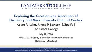 Creation and Operation of Disability and Neurodiversity Cultural Centers