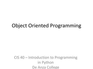 Introduction to Object Oriented Programming in Python