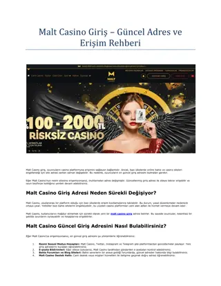 Malt Casino Giriş