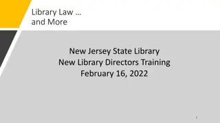 New Jersey State Library Directors Training - Legal Insights and Guidelines