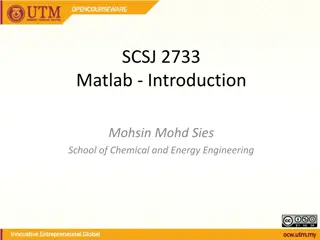 Introduction to MATLAB Programming