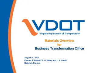 Materials Division Overview for Business Transformation Office