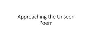 Approaching the Unseen Poem Analysis