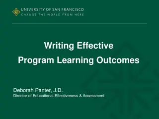 Writing Effective Program Learning Outcomes