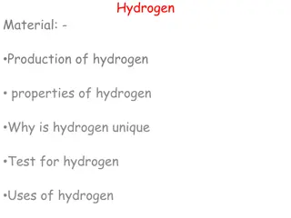 The Unique Properties of Hydrogen: Production, Testing, and Uses