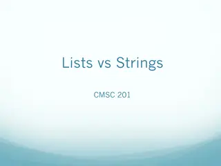 Lists vs Strings